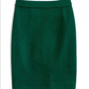 J. Crew No. 2 Pencil skirt. Green. Wool/lined.